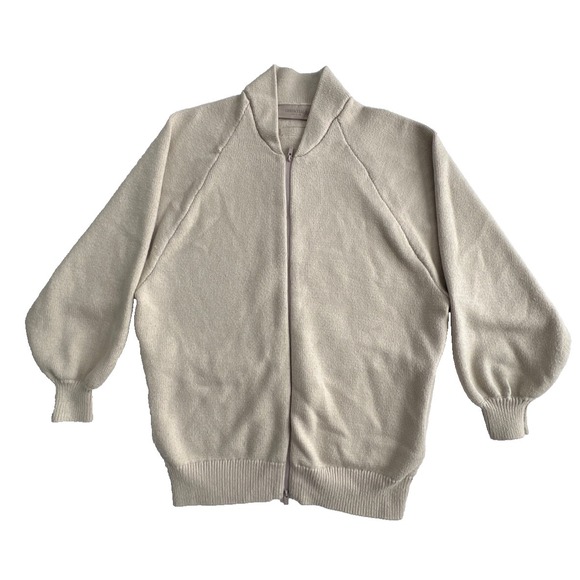 Fear of God Sweaters - Fear of God Essentials Cardigan Womens XS Beige Zip Up Minimal Logo Cozy